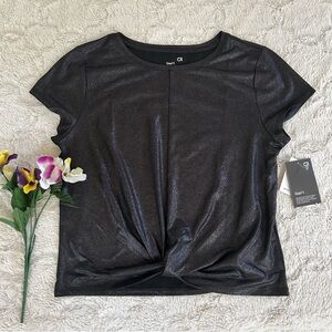 NWT Gap Fit Black Shimmer Bottom-Twist Tee